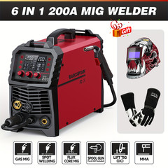 ARCCAPTAIN 6-in-1 MIG Welder Synergic 110V/220V Multi Process w/ LED Display