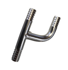 STAINLESS 3/8″ BARBED HOSE “Y” FITTING – Food Grade