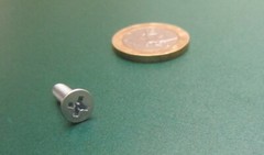 Zinc Plated Steel Flat Head Phillips Machine Screw M4 x 0.7 x 12 mm, 300 pcs
