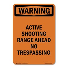 Active Shooting Range Ahead No ANSI Warning Sign Metal Plastic Decal