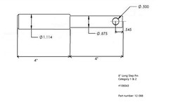 2 pcs of 8″ (2) Stepped Lower Lift Pin Cat 1 & 2