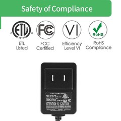 15V 1A Power Supply Adapter Compatible with Litter Robot2 3 4 1-Pack, black