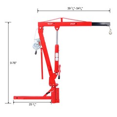 2″500Lb Pickup Truck Hydraulic PWC Dock Jib Engine Hoist Crane Hitch Mount Lift