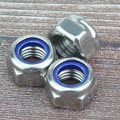 10 Pieces M12 x 1.75mm Nylon Insert Hex Lock Nuts, 304 Stainless Steel (18-8)…