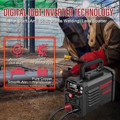 Soldadora Inverter 110V MMA TIG 2 en 1 Portátil 135A Kit 20 Varillas Gafa Guante