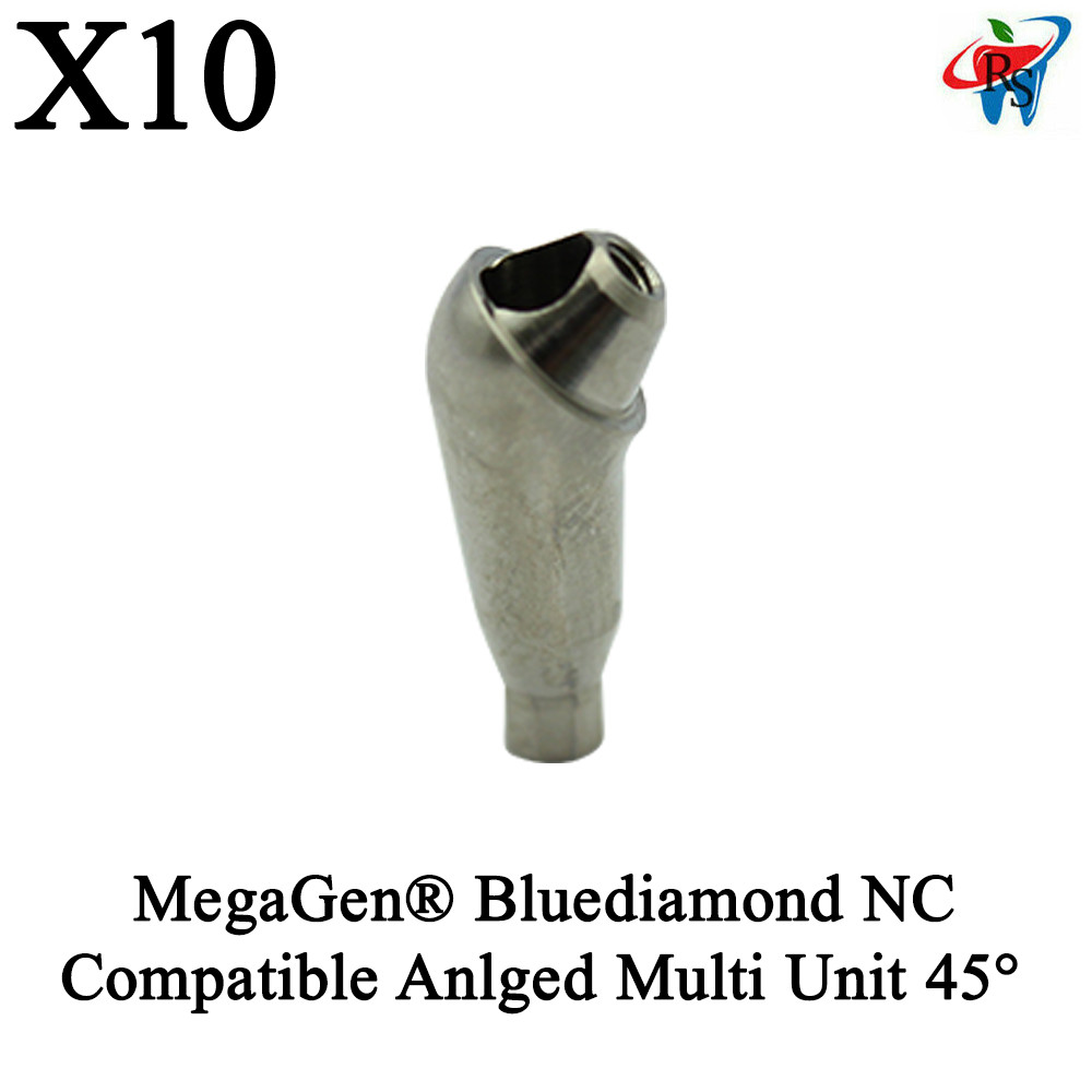 10x Dental MegaGen® Bluediamond NC Compatible Angled Multi Unit 45° Abutments