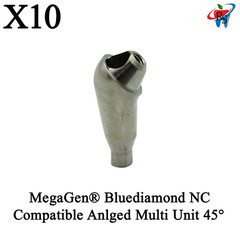 10x Dental MegaGen® Bluediamond NC Compatible Angled Multi Unit 45° Abutments