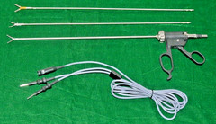 3pc Laparoscopic Bissinger Bipolar Maryland/ Ruby/ Fenestrated 5mmx330mm & Cable