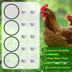 Poultry Waterer Replacement Kit 10 Caps 4 O Rings for 3 5 7 Gallon Fount New USA