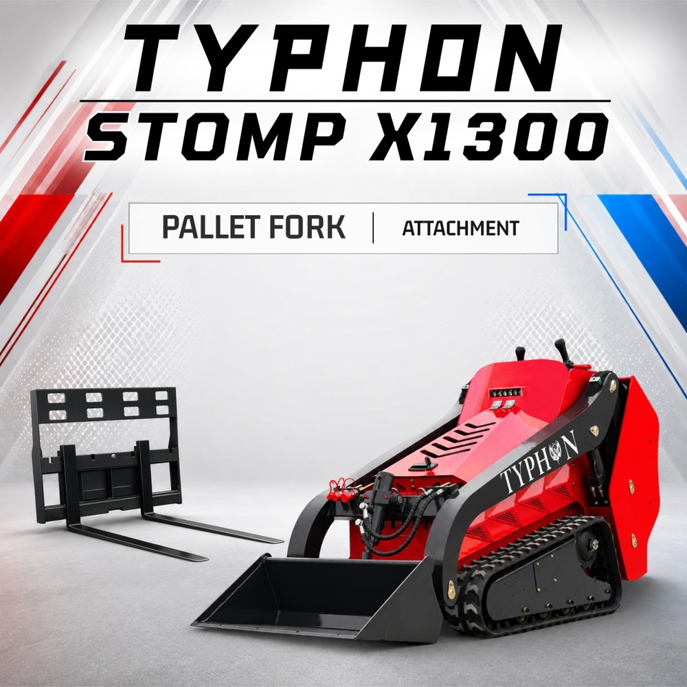 TYPHON STOMP X1300 Mini Skid Steer 25HP Kubota D1105 Diesel Include 2 Attachment