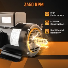 Air Compressor Motor 7.5HP 3450 RPM 1-1/8″ Shaft 184T Frame ODP 230V 30A CW/ CCW