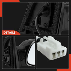 Pair Power Door Mirrors Black 2003-2008 Toyota Corolla Non-Heated Non-Folding