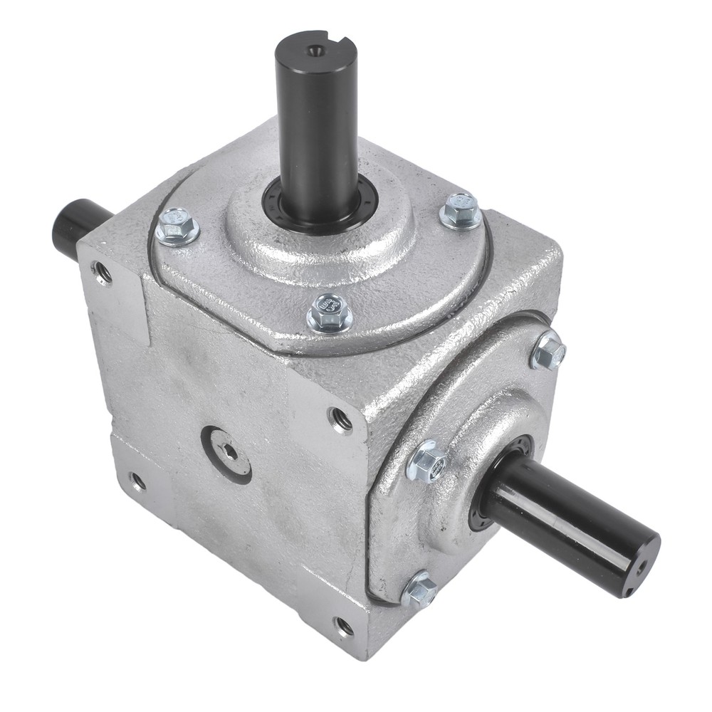 40 HP Right Angle Bevel Gearbox 3 Keyed Shafts 1:1 Ratio CW to CW CCW 1800 RPM