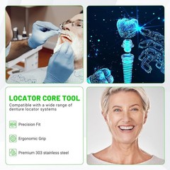 Gold Universal Implant Tooth Locator Tool – 3-in-1 Dental Instrument with Gloves