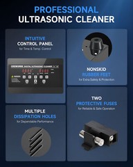 CREWORKS Industry 15L Titanium Steel Ultrasonic Cleaner Glasses Cleaner w/ Timer