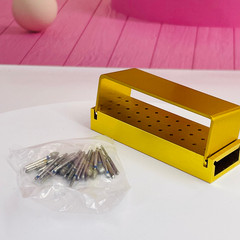 Dental Diamond Burs Drill+Disinfection Bur Block High Speed Handpiece–30Pcs/Set