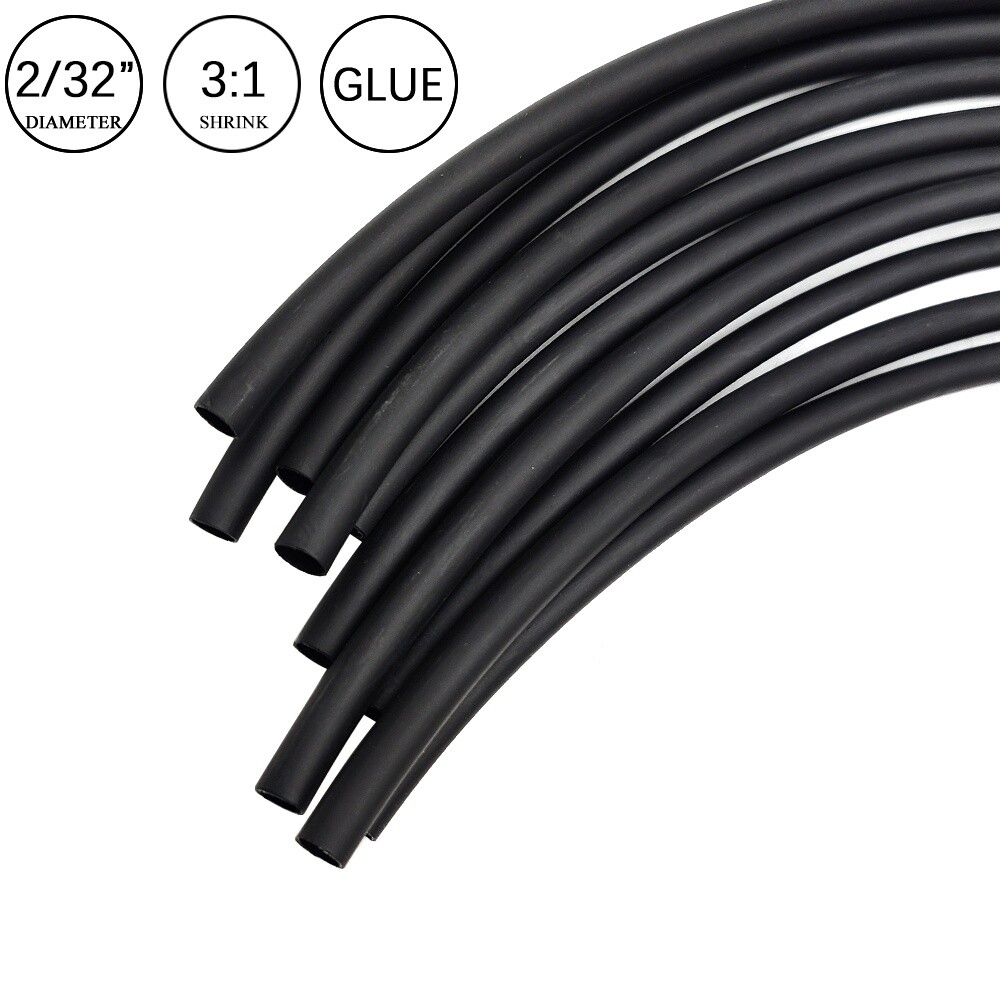 3:1 Heat Shrink Tubing Tube Black Glue Waterproof Dual Wall Wires Wrap