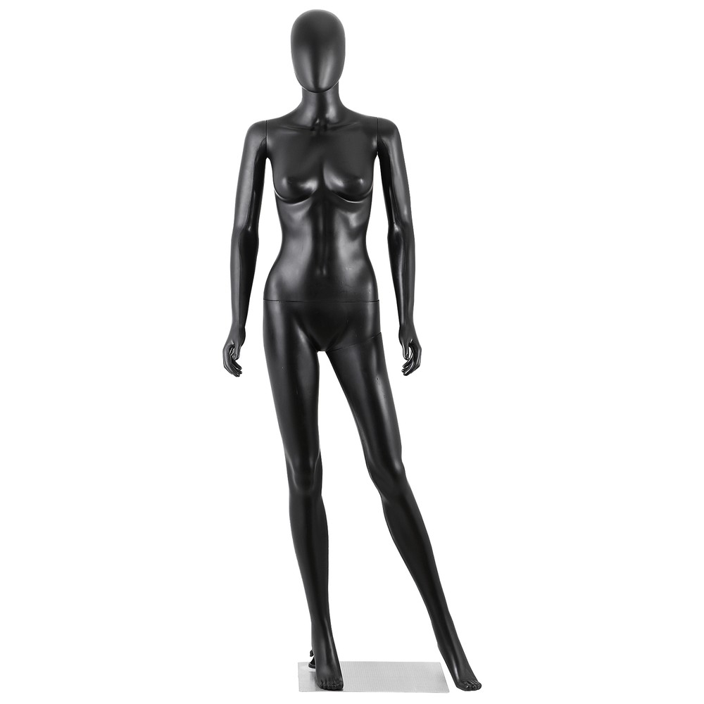 70″ Black Female Mannequin Full Body Maniquine Model Stand Adjustable Metal Base