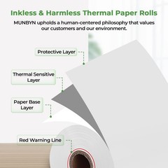 20 PCS 2 1/4 Inch x 85 ft Thermal Receipt Paper Cash Register Rolls POS Tape