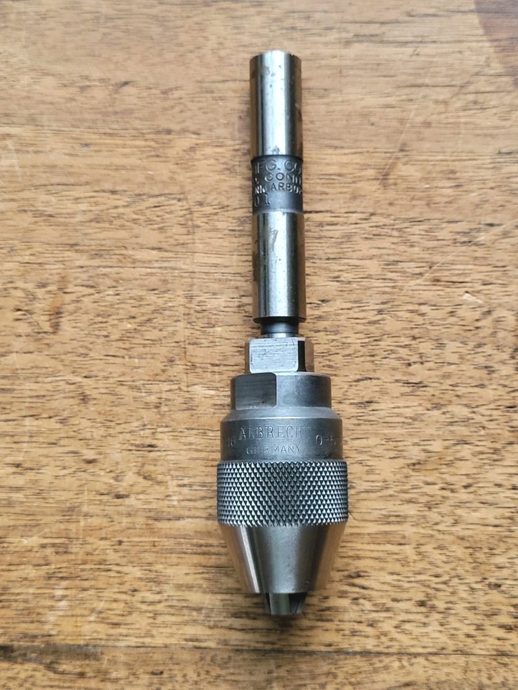 Albrecht Keyless Drill Chuck 0-3/16″ 0-5 Jacobs 1/2″ Straight Shank Arbor A4001