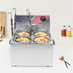 Commercial Pasta Cookers Electric Noodle Cooking Machine w/ 4* Strainer Baskets