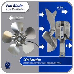Appli Parts APFB-A09CCW Aluminum Fan Blade 9 in, 230 mm, CCW, 22 degrees, hubles
