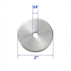 1/4 X 2” (20 Pack) Stainless Steel Fender Washers, 2” OD, (18-8) 304 Stainless
