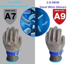 LV9 Safety Stainless Steel Mesh Gloves Anti Knife Cut Chain Mail Work Gloves