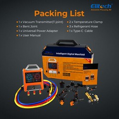 Elitech EMG Intelligent 2/4 Valves Manifold Kit 5” Smart Touch Screen w/Hoses