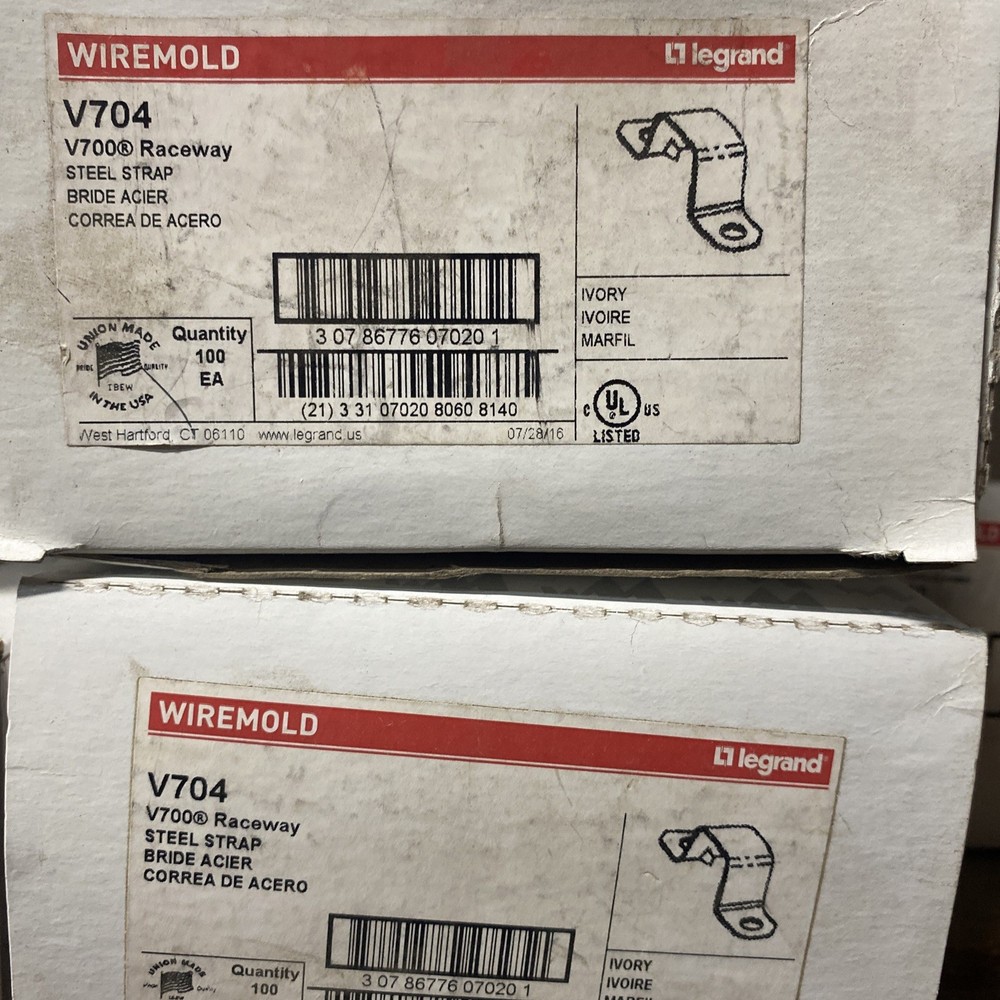(Box of 100) Wiremold V704 Ivory STL Strap 700