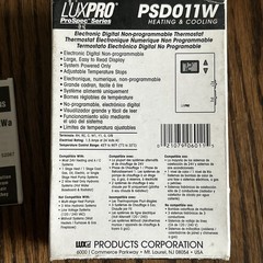 Lux Pro PSD011Wa Digital Non-Programmable Thermostat 1 Heat 1 White 24V WIRED