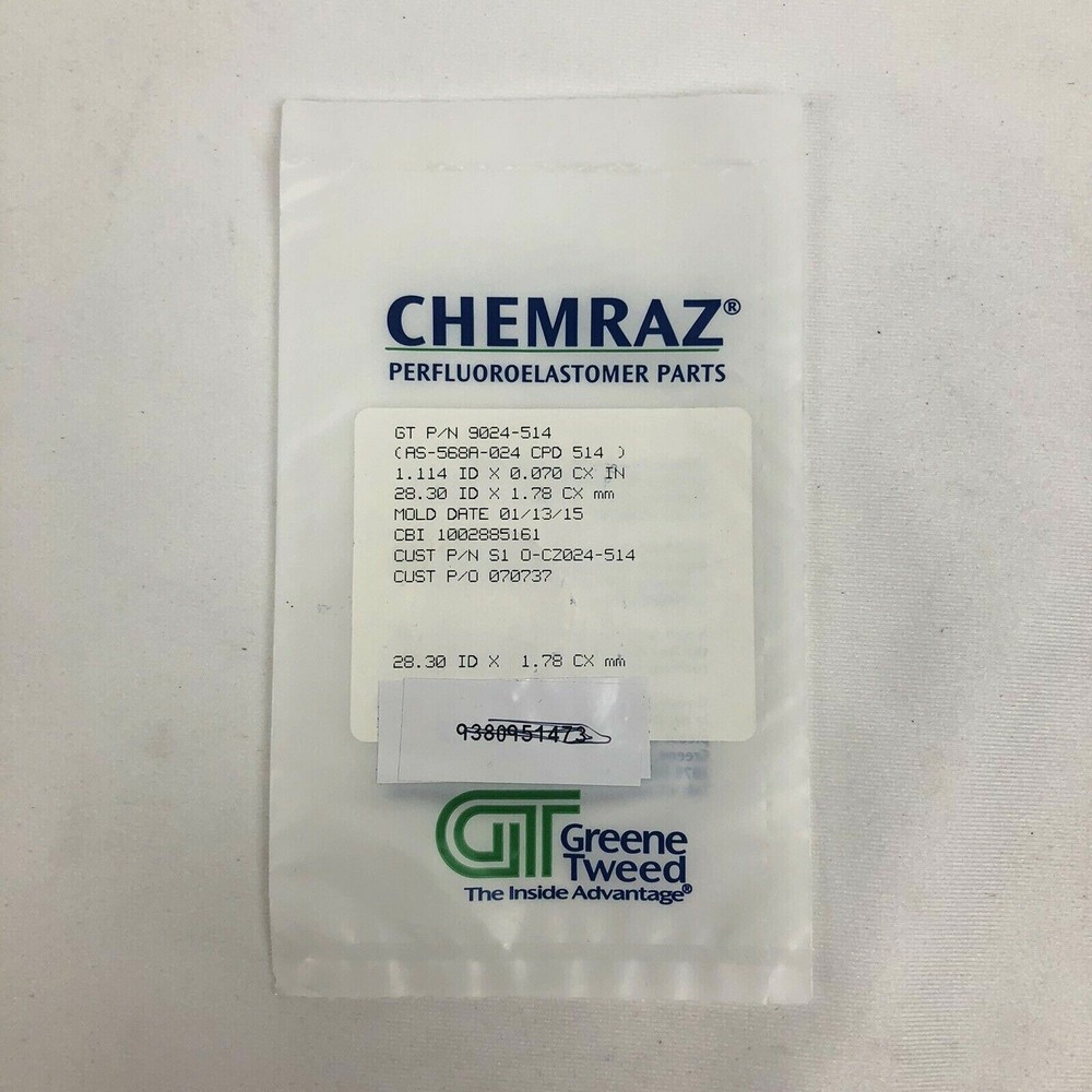 CHEMRAZ Perfluoroelastomer 9024-514 AS-568A-024 CPD 514 GREENE TWEED