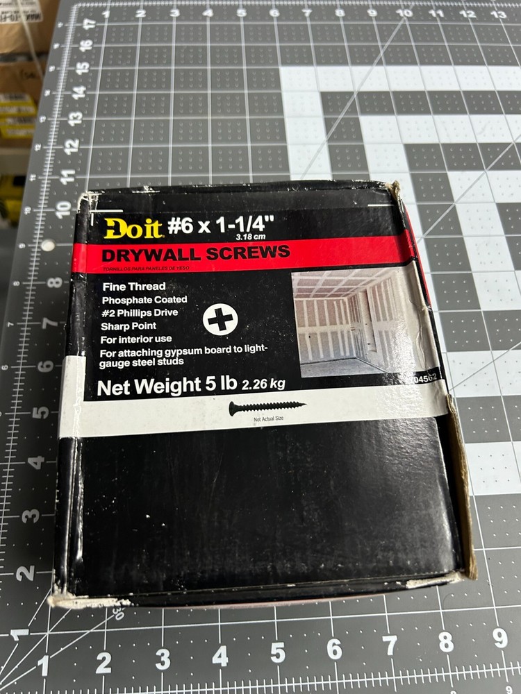 NOS 5-pounds LB Do It Best #6 x 1-1/4″ Fine Thread Phillips Head Drywall Screws