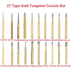Dental Gold High Speed Tungsten Carbide Burs Trimming Finishing Friction Grip