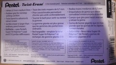2 Pentel® Twist-Erase Mechanical Pencils, 0.7 mm, Black Barrel QE517-A NEW
