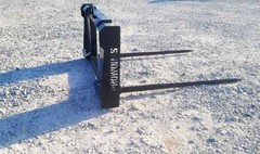 PROWorks Dual Hay Bale Spear Fork Attachment Fits Skid Steer Quick Attach