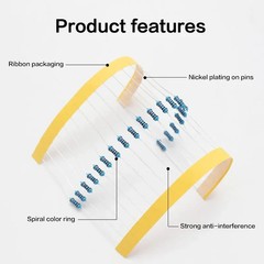 30 Values 10ohm~1Mohm Resistor Assortment 1/4W 1% Metal Film Resistors Kit w/Box