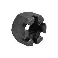 M30 x 2mm Hexagon Slotted Nut Black Carbon Steel Hex Nuts