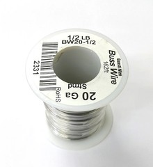 BW20-1/2, 20 Gauge Tinned Copper Bus Wire, 1/2 Pound Roll (162′ Approx.) 20AWG