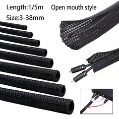 Split Braided Cable Sleeve Nylon Self Wrap Wire Loom Cord Management Protector