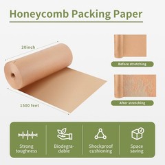 Eco-Friendly Honeycomb Packing Paper – 20″ x 1500′ Extra Large Roll, 100%