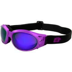 Birdz Eyewear Eagle Purple Foam Padded Goggles ReflecTech Purple Mirror Lenses