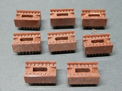 Unknown Brand 16 Pin IC Sockets Qty 8 NOS Tall