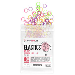 100 Assorted Color Light 3.5 Oz 1/4″ Fox Latex Elastic Rubber Bands Braces