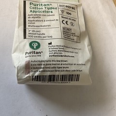 PURITAN 803-WC COTTON TIPPED APPLICATORS ****ONE CASE OF 1000, 100 PER PACK****