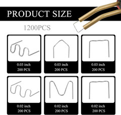 1200 PCS Plastic Welding Staples 6 Sizes 0.6Mm 0.8Mm Big Wave Plastic Welder New