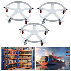 55 Gallon Drum Dolly Stands Q235 Steel Barrel Dolly Carts With 5 Wheels