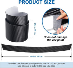 Universal Rear Bumper Protector, 40X3.54 Inches Carbon Fiber Textured Anti-Scrat