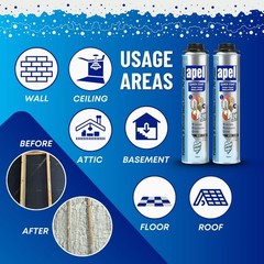 Apel Spray Foam Insulation Kit (36 x 32.80 oz./720 Bd ft) Heat and Acoustic Ins