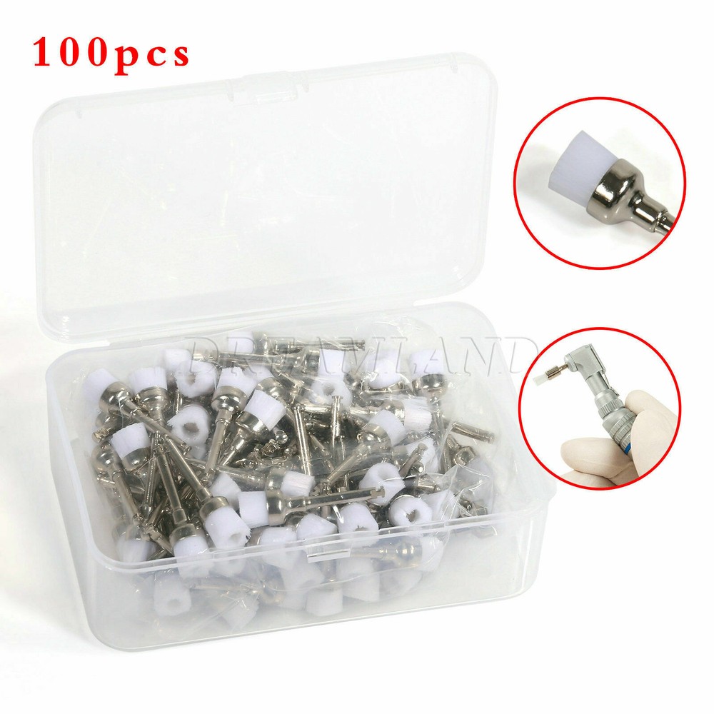 100Pcs/Pack Dental Polishing Brush Flat/Mane/Tapered For Slow Speed Handpiece OE